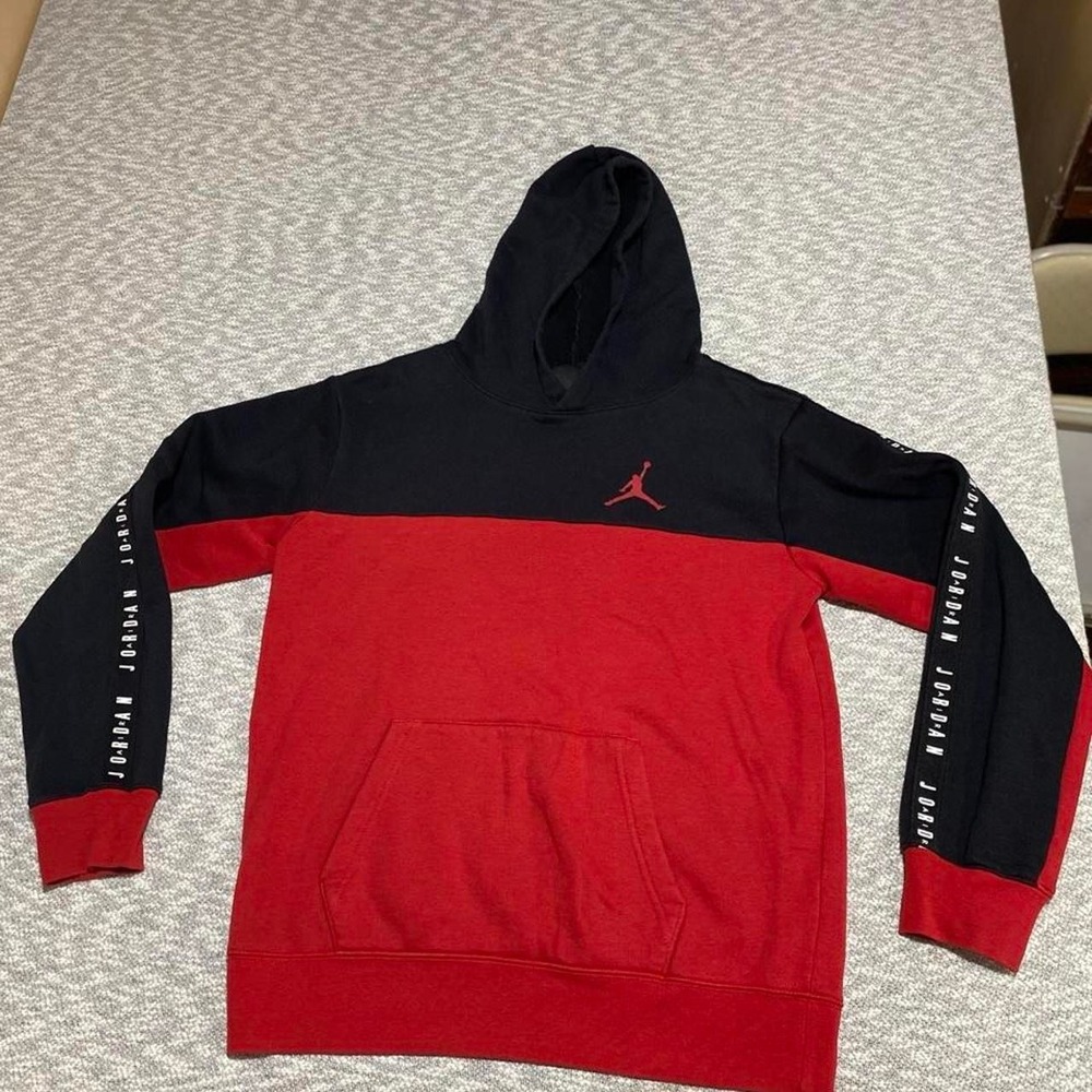 Jordan hoodie with black and red color blocking unisex  XL (13-15). SKU-B464